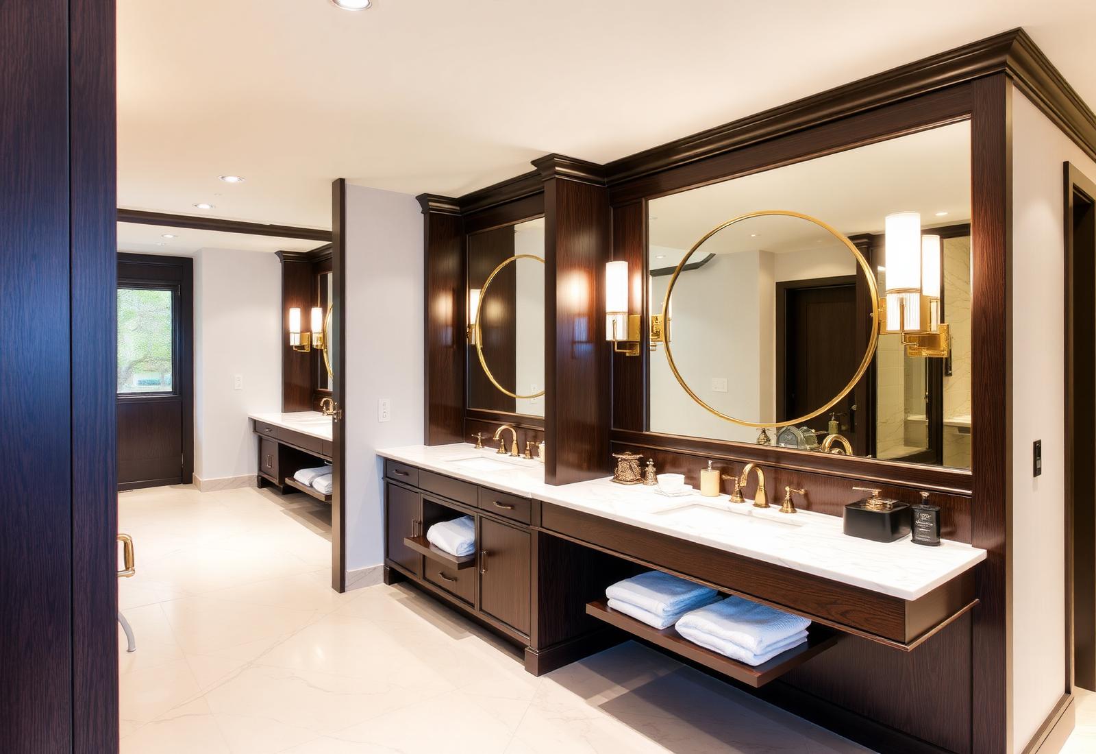Hospitality Washrooms — commercial millwork hospitality project by MBM Inc., Ontario